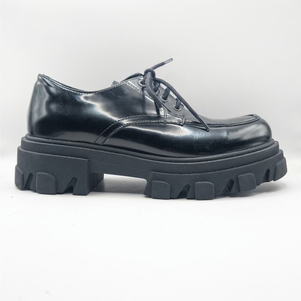 Steve Madden Helga Platform Oxfords Black Size 9 Dark Academia - Picture 9 of 12